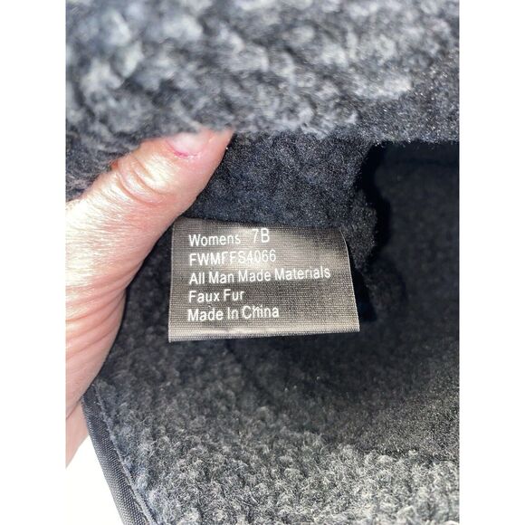 Magellan Quilted Duck Boots Rain Outdoor Faux Fur Black Rubber Zipper Womens 7 - Picture 13 of 14